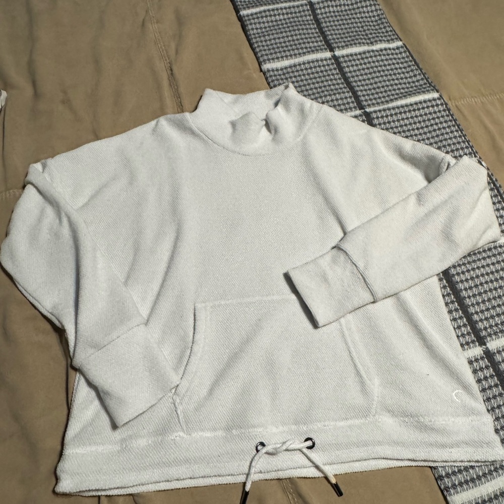 Zyia Active Elegant White Cowl Neck Sweater
